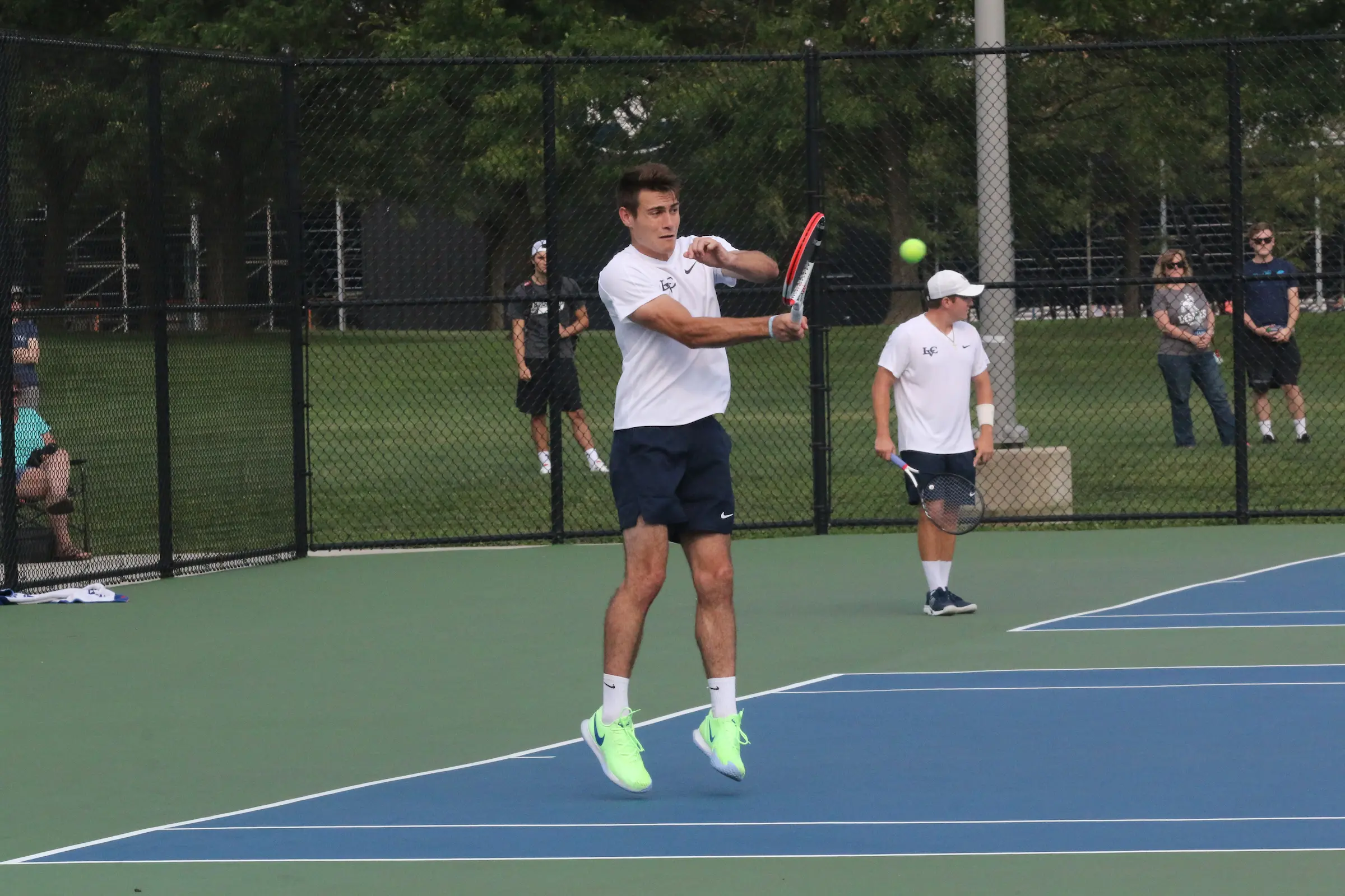 LVC men's tennis player on court