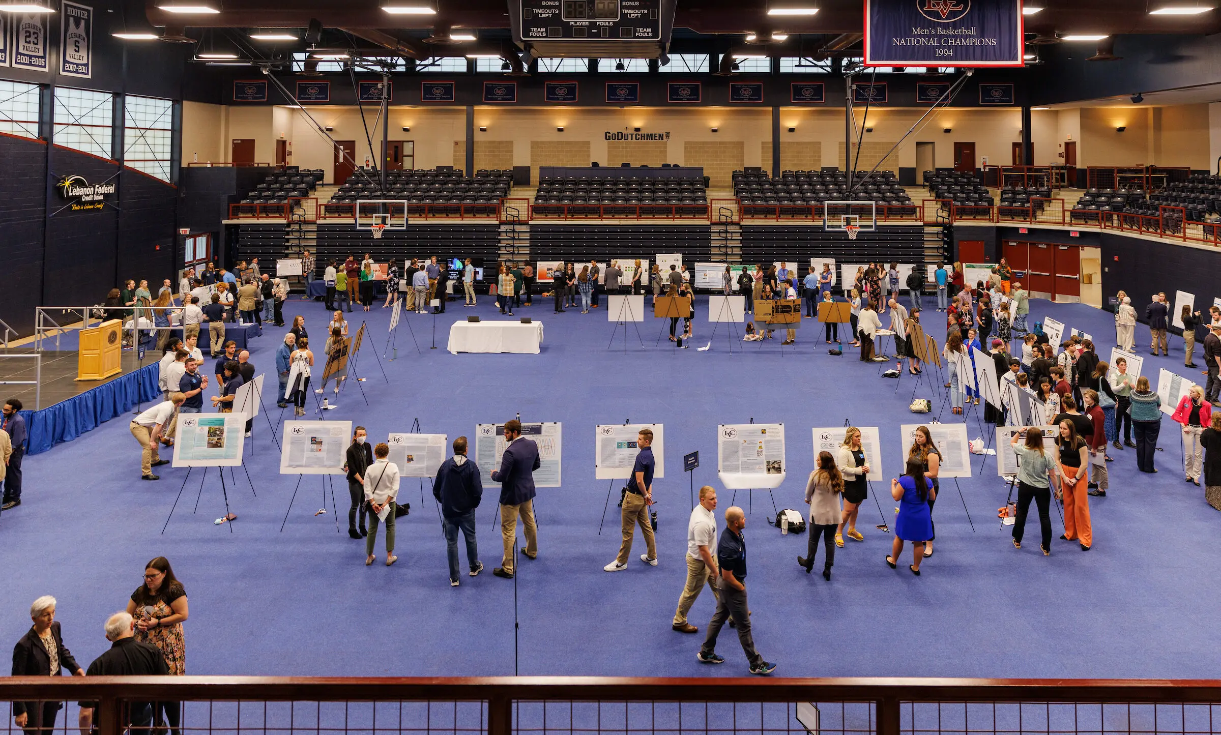 View of Inquiry Symposium poster event from above