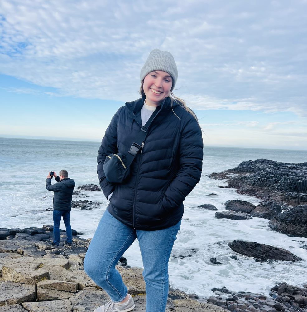 Abbey DeLisio visiting Giant's Causeway while studying abroad in Ireland
