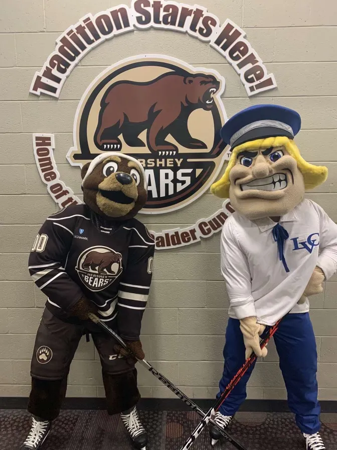 The Dutchman skates with Coco at The Hershey Bears in February 2023.