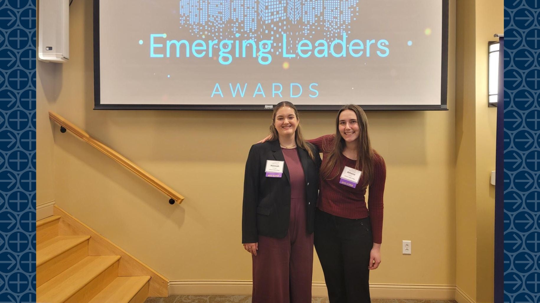 Hannah Horengic ’25 and Athena Vinson ’25 received Rising Leader Awards