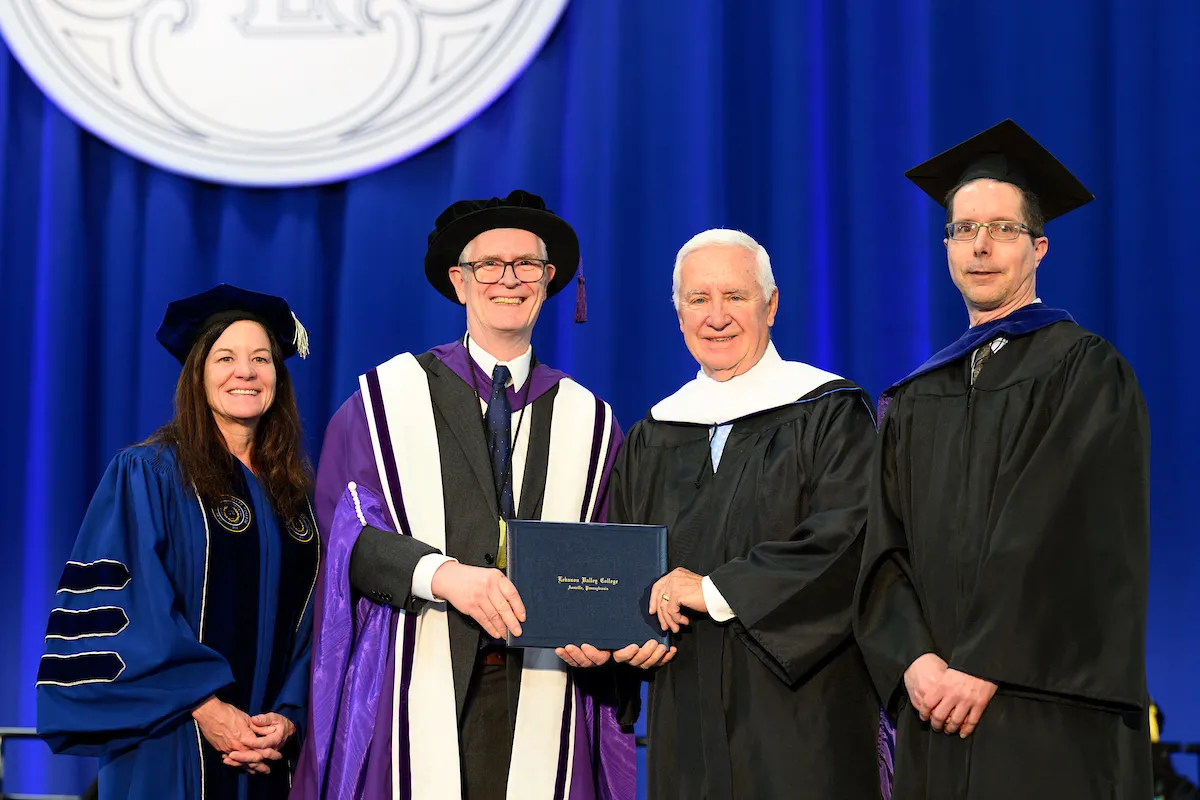 Gov. Thomas “Tom” Corbett, Esq., LVC Class of 1971, receives an Honorary Doctor of Humane Letters at 2025 Commencement ceremony.