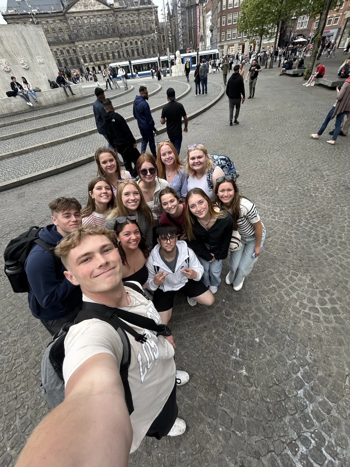 LVC students take selfie during study abroad trip in Maastricht, Netherlands