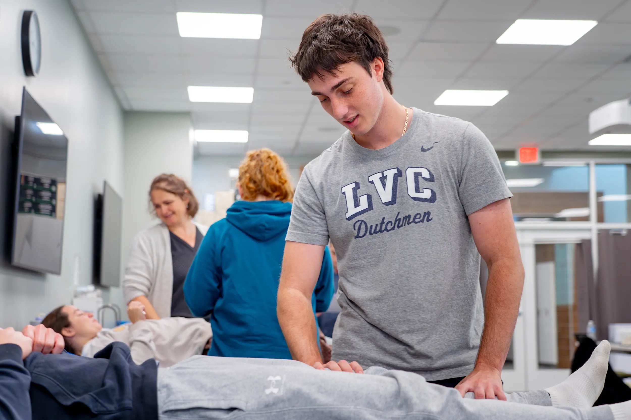 Master of Athletic training student in lab