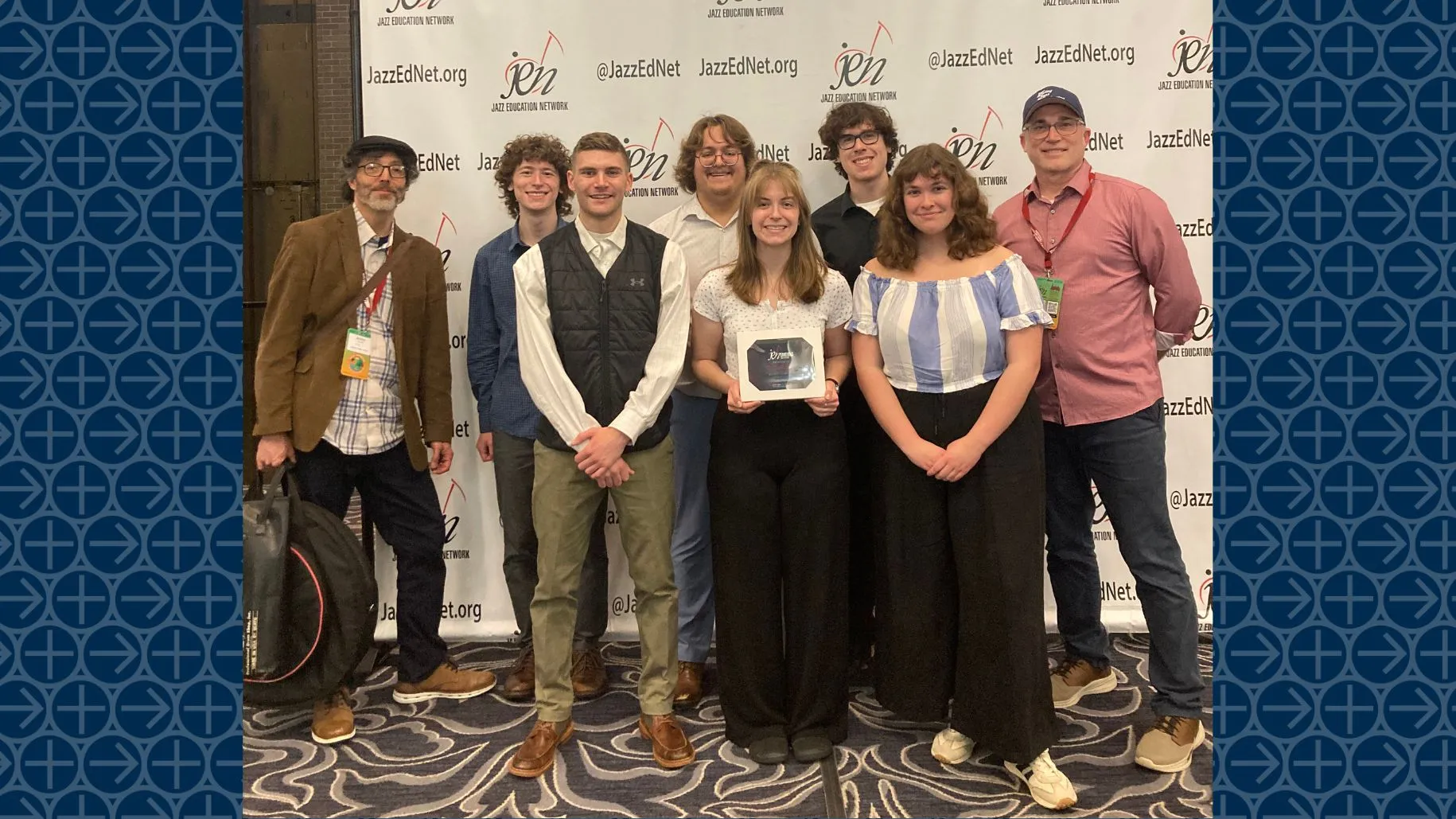 Dr. Jeffrey Lovell and Dr. Justin Morell with six LVC students to at the JENerations Jazz Festival in New Orleans, La.