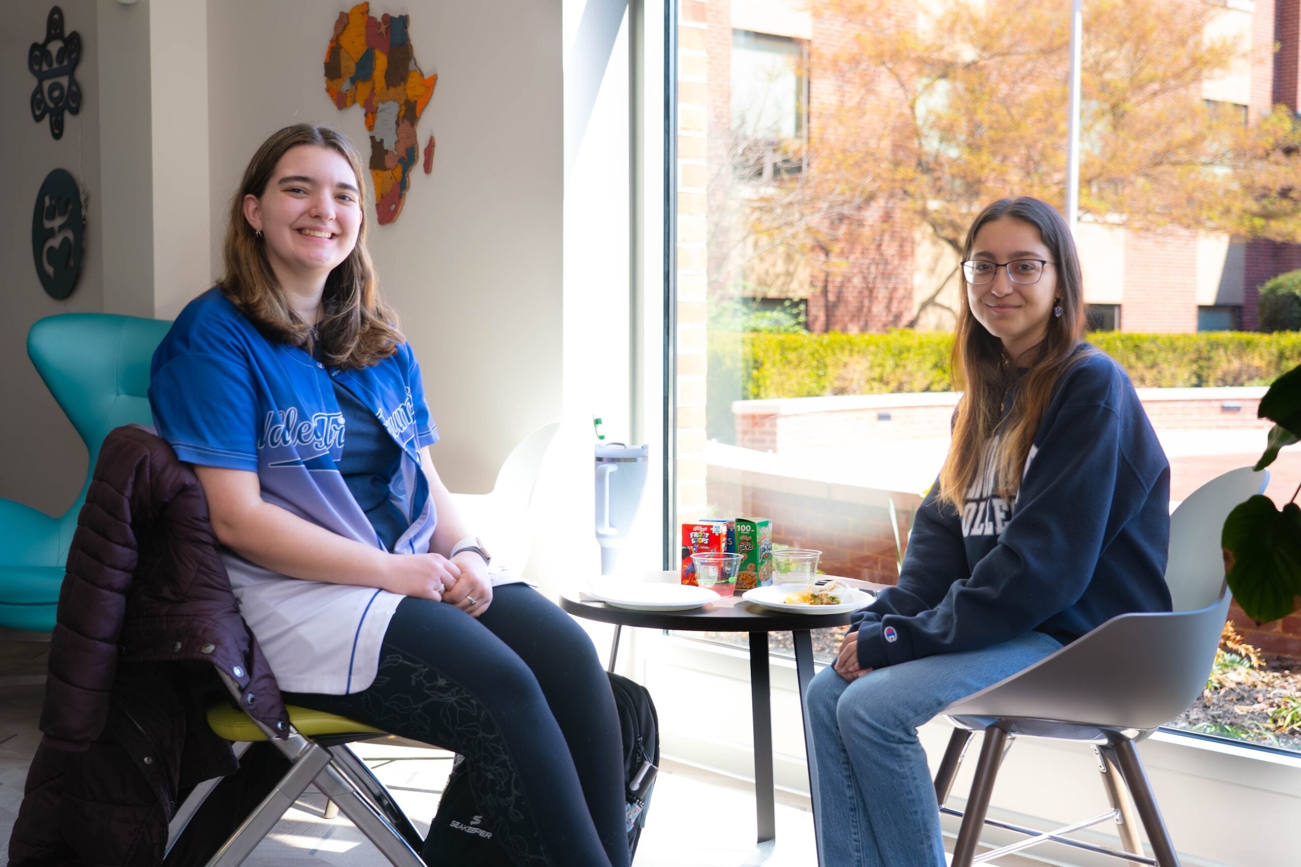LVC first-generation students sit around table at Dutchmen First cookout event