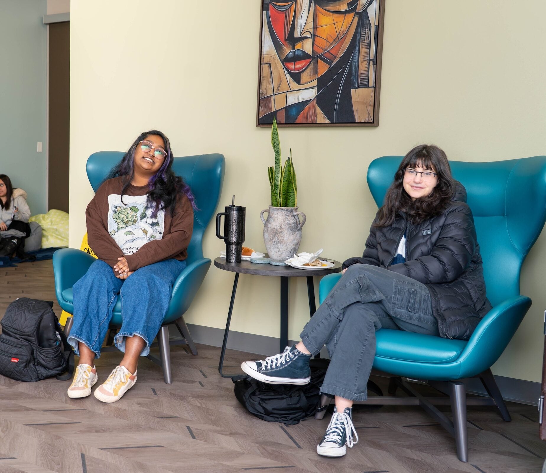 LVC first-generation students sit together at Dutchmen First cookout event