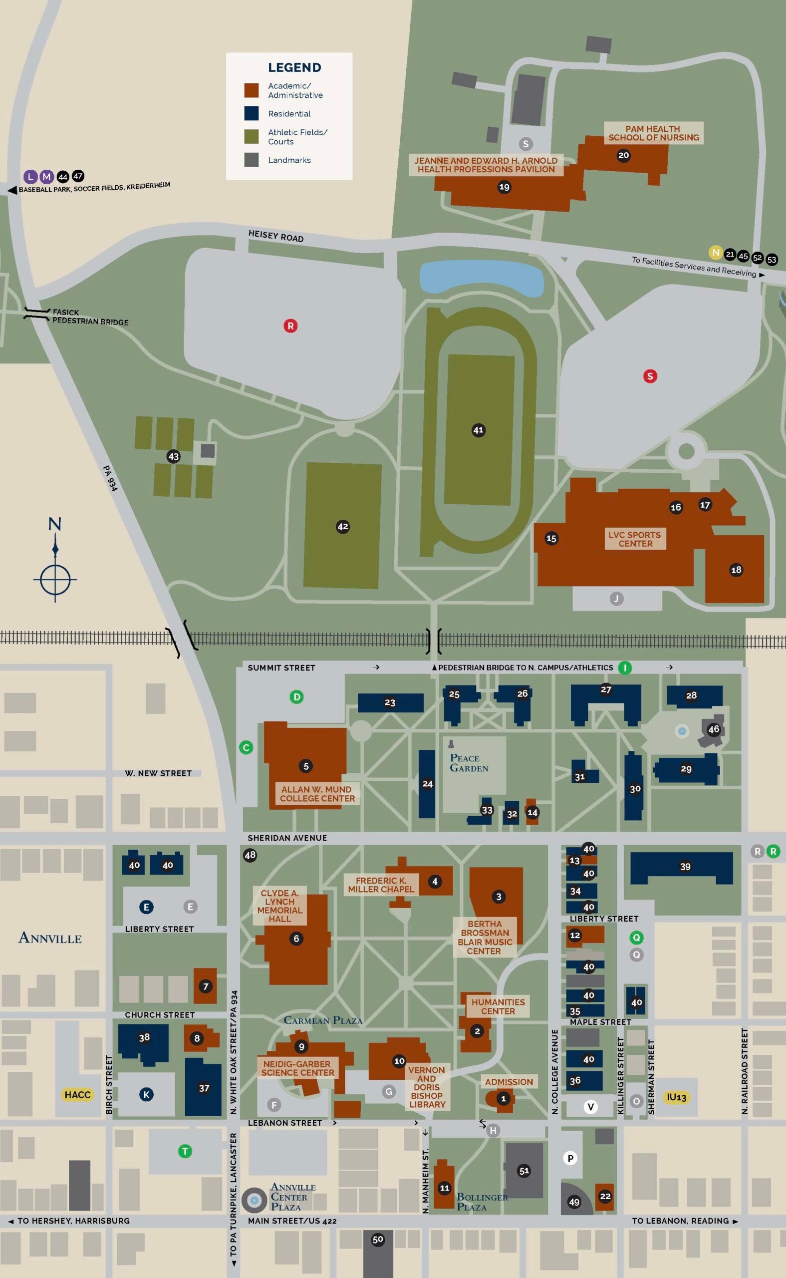 Lebanon Valley College campus map