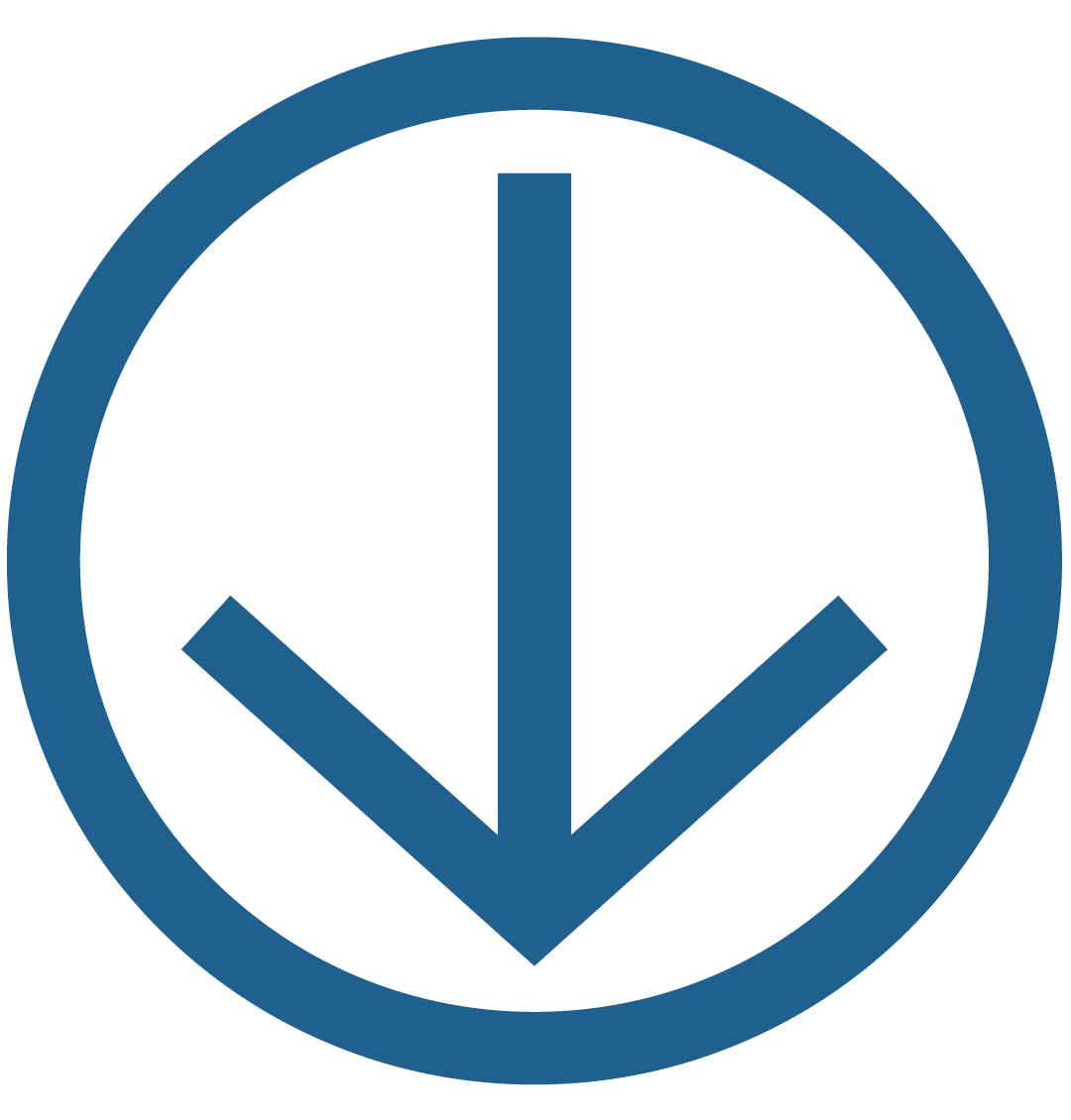 Medium blue arrow graphic